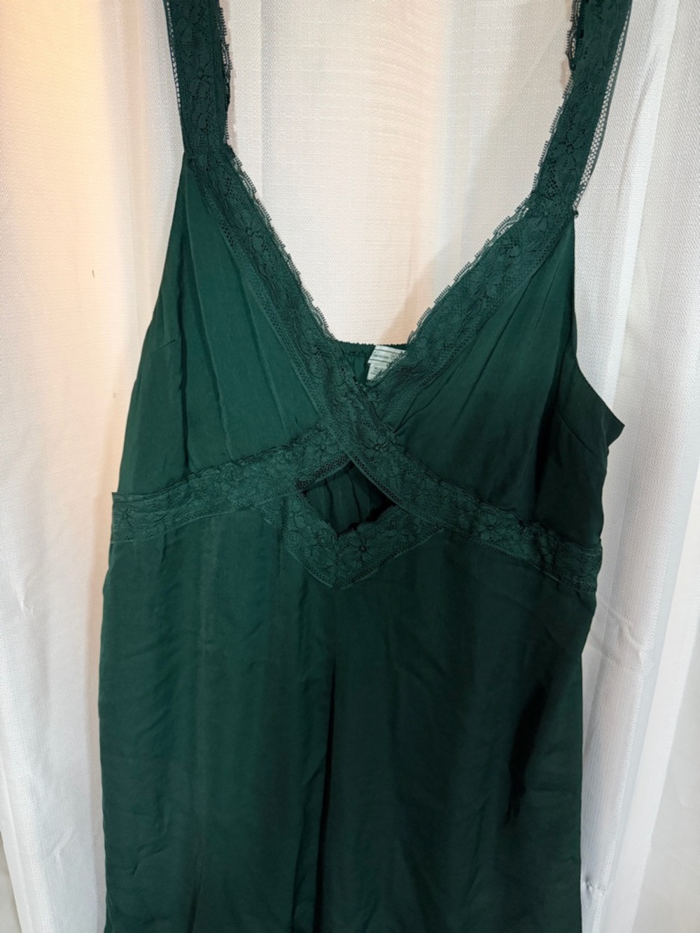 American Eagle Outfitters Deep Green Lace-Trim Slip dress size XL